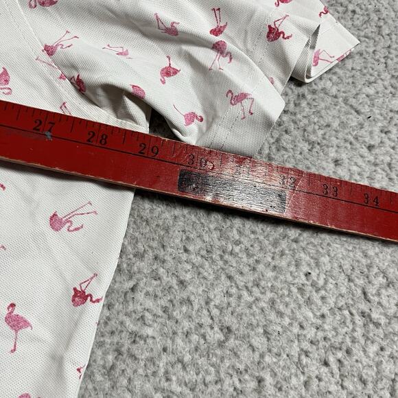 Johnnie O Polo Shirt Mens 2XL All Over Print Golf Performance Flamingo Stretch - Picture 7 of 8